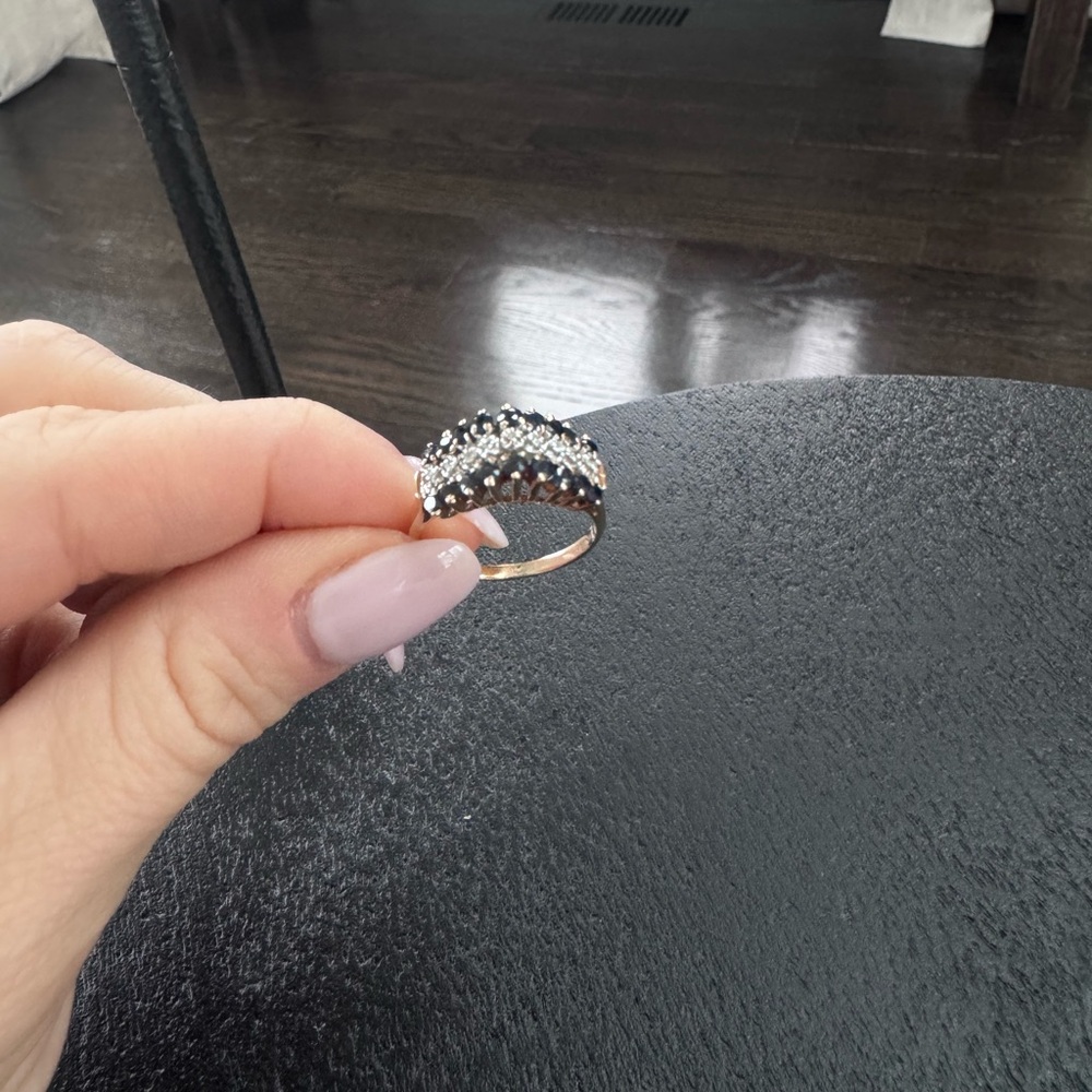 Sapphire & diamond 10k gold ring - Picture 3 of 9